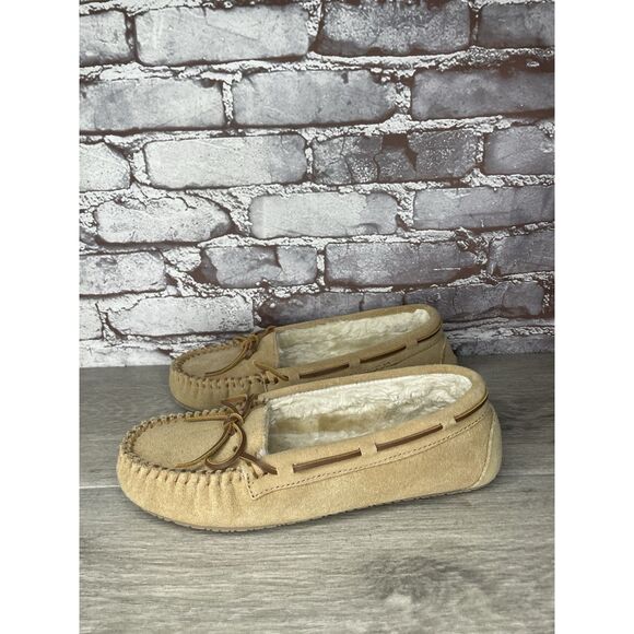 Minnetonka Cally Suede Faux Fur Lined Slip On Slippers Women Sz 10M US/41EU 4052 - Picture 15 of 16